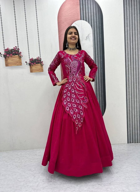 Pc 564 Vichitra Silk Heavy Embrodery Sequence Work Gown Wholesale Clothing Suppliers In India